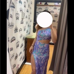 Jovani Purple and Blue Sequin Prom Dress